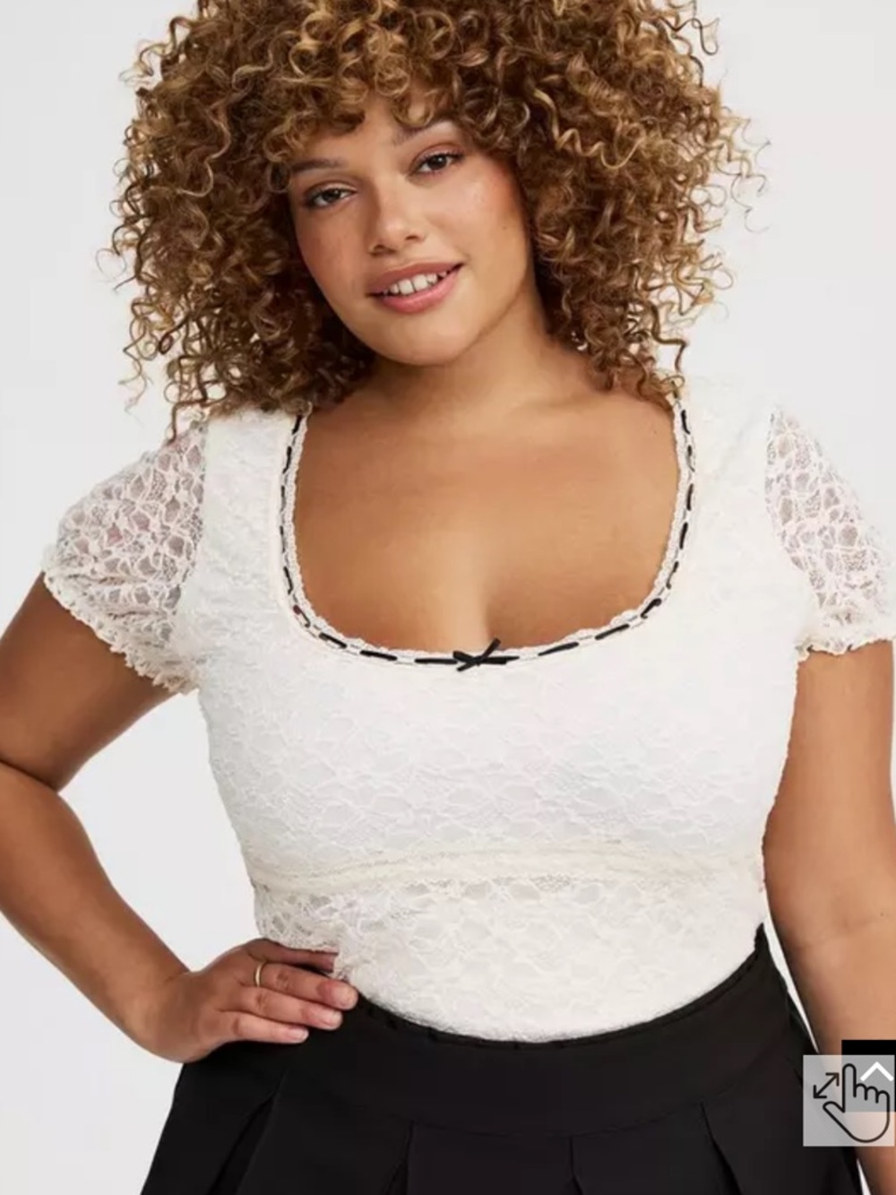 Torrid Stretch Lace Scoop-Neck Top - NWT
